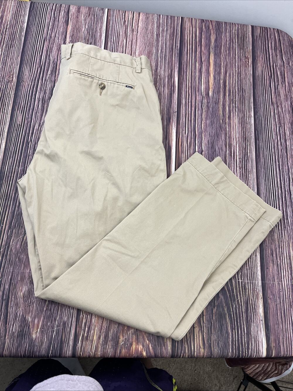 Polo Ralph Lauren Chino Beige Stretch Classic Fit Pants Mens 36x32 (Actual 36x31